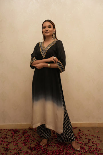 Black Ombre Kurta Pant