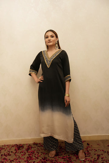 Black Ombre Kurta Pant