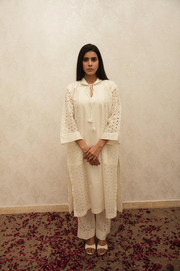 White Kurta And Pant