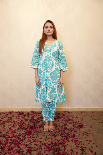 Printed Kurta With Pockets Pants