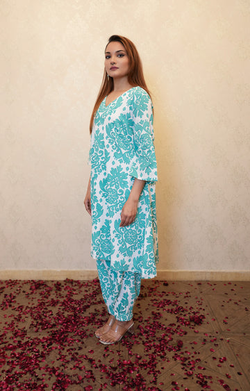 Printed Kurta With Pockets Pants