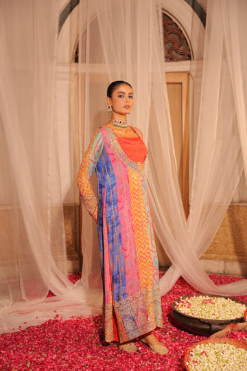 Vibrant Multi-Color Dress for Women with Heavy Embroidery and Three Elegant Components